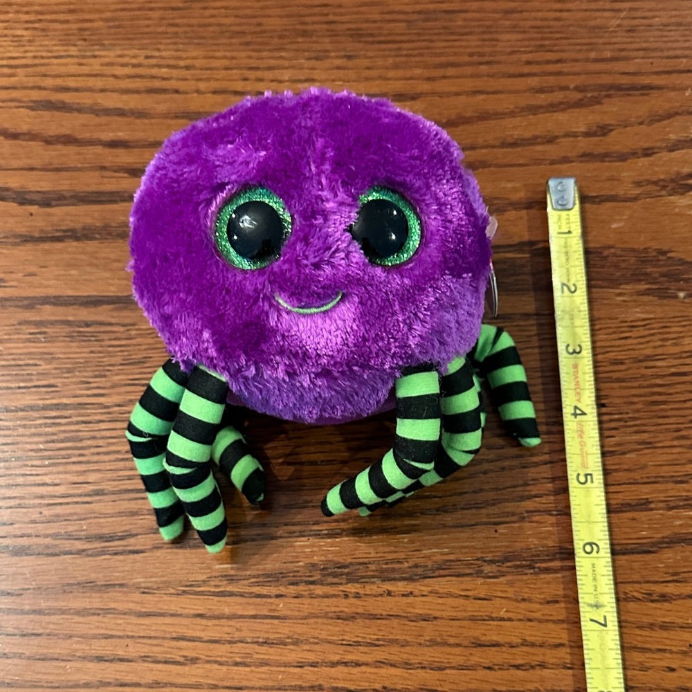 Ty Beanie Boo’s Purple Plush Spider Toy Crawly with tags - Picture 1 of 5